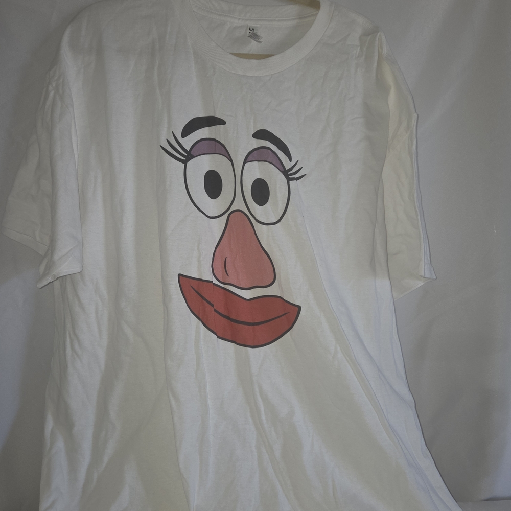 Hasbro White Tee with Playful Face Graphic